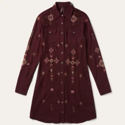 Embroidered Shirt Dress-Stetson Sale
