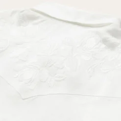 Embroidered Tonal Stripe Linen Blouse-Stetson Sale