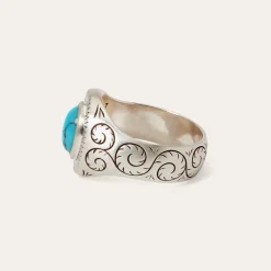 Filigree Ring with Turquoise-Stetson Outlet