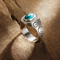 Filigree Ring with Turquoise-Stetson Clearance