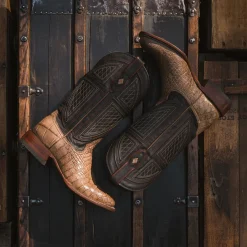 Flaxville Honey Alligator Vamp Blue 13"Shaft-Stetson Sale