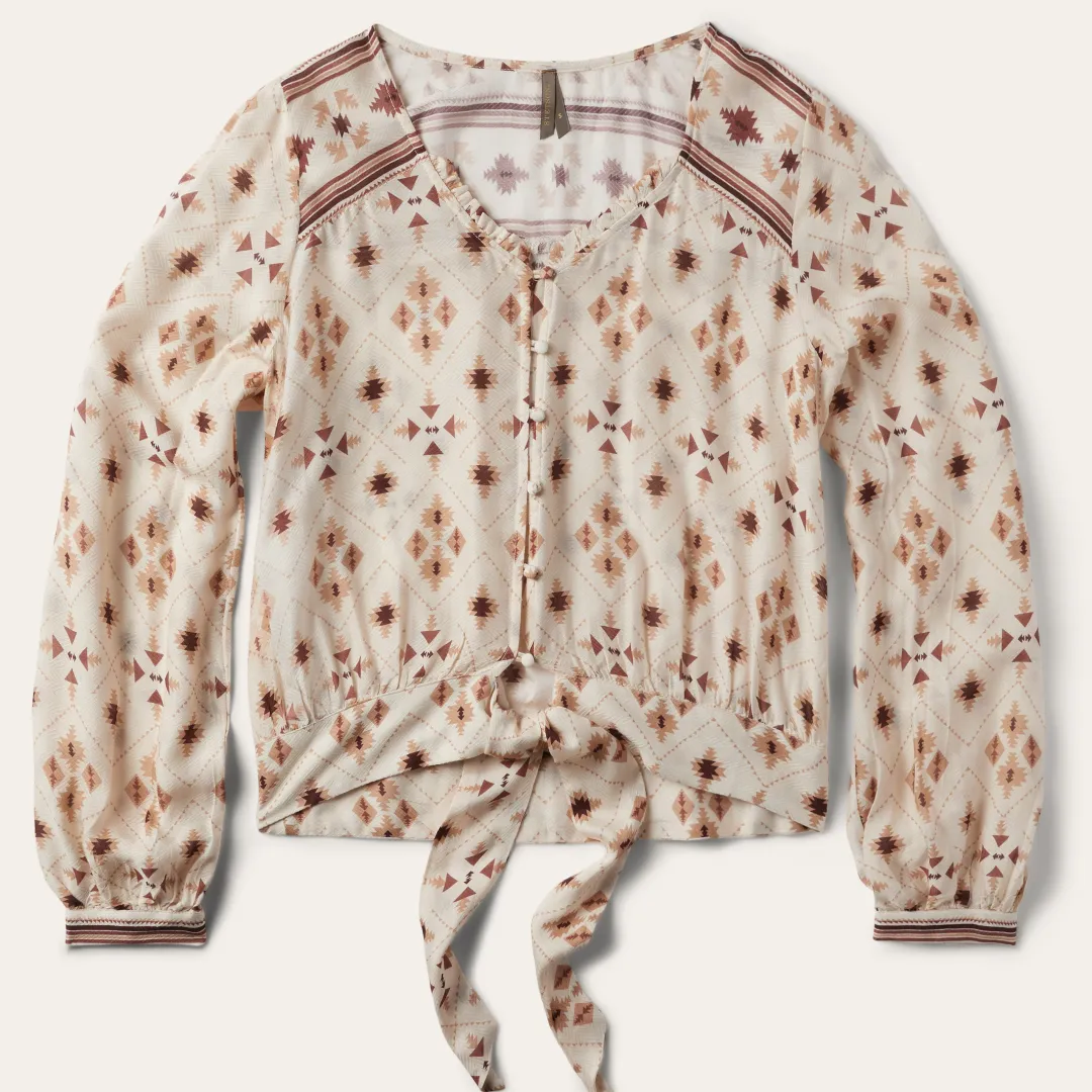 Gaucho Print Herringbone Blouse-Stetson Discount