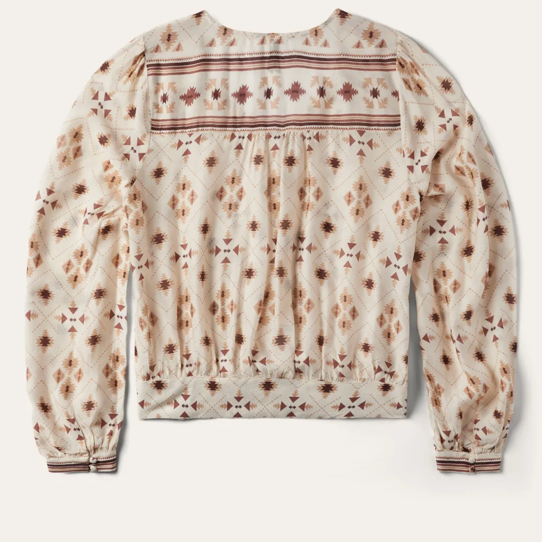 Gaucho Print Herringbone Blouse-Stetson Discount