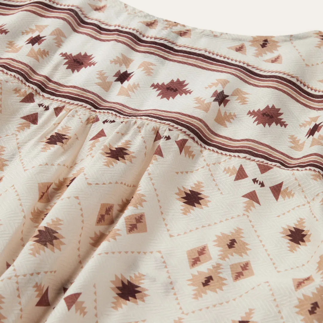 Gaucho Print Herringbone Blouse-Stetson Discount