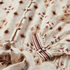 Gaucho Print Herringbone Blouse-Stetson Discount