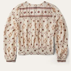 Gaucho Print Herringbone Blouse-Stetson Clearance