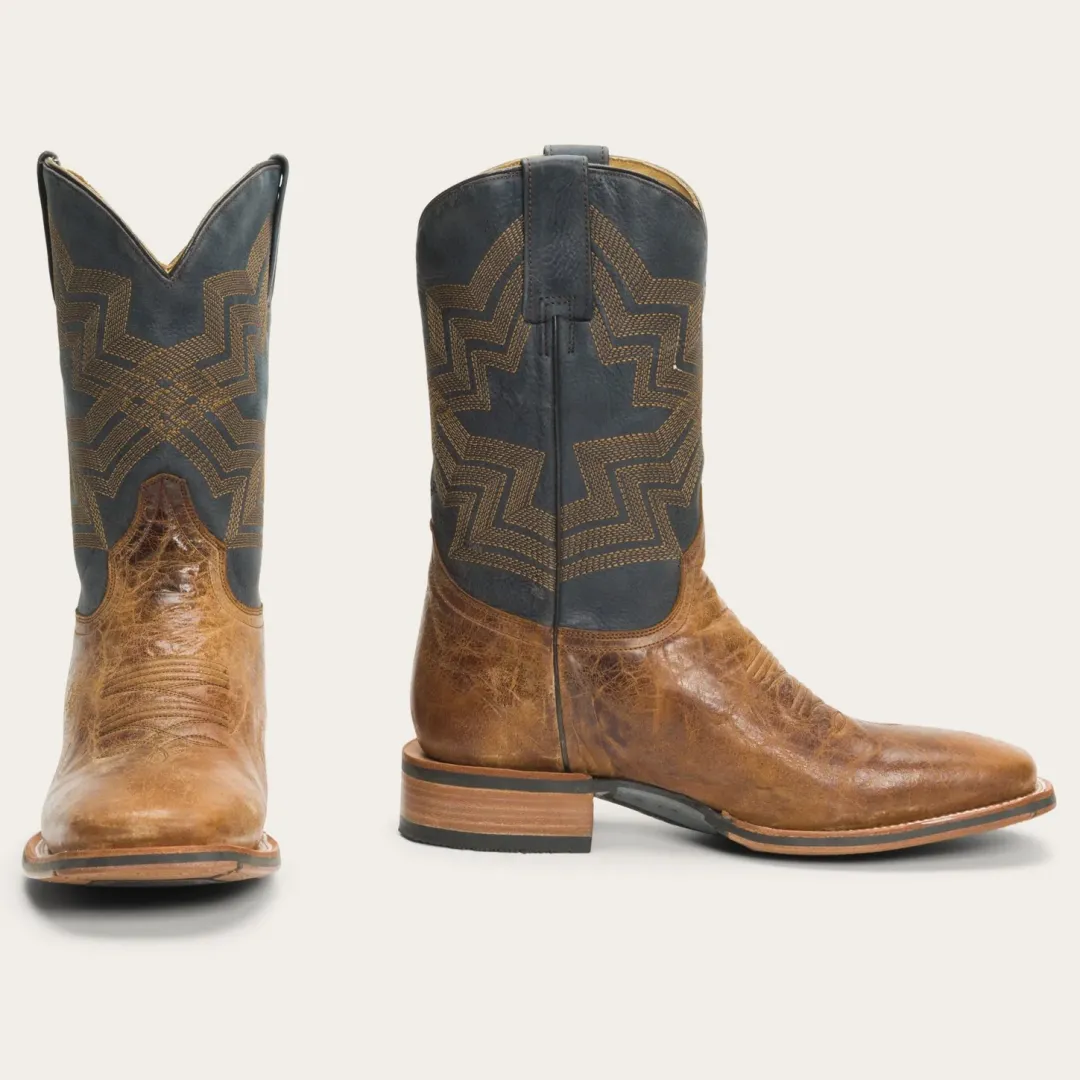 Goddard Burnished Blue Leather Boot-Stetson Discount