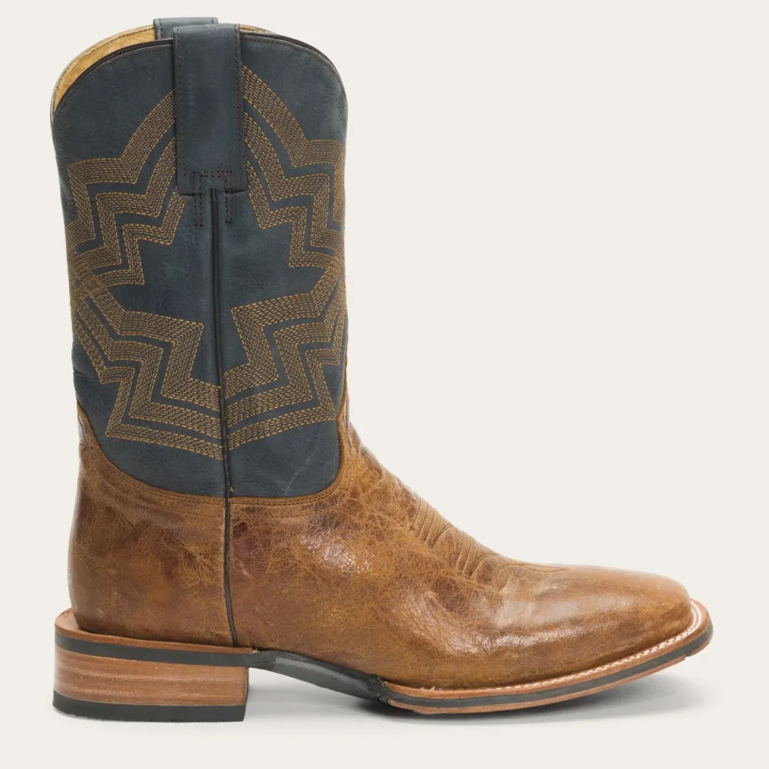 Goddard Burnished Blue Leather Boot-Stetson Discount