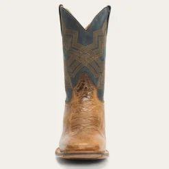 Goddard Burnished Blue Leather Boot-Stetson Discount