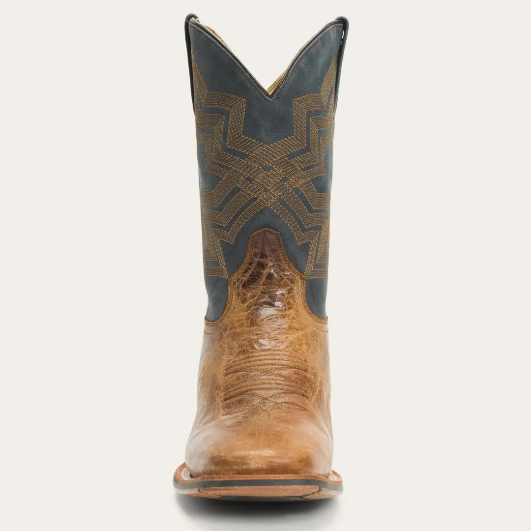 Goddard Burnished Blue Leather Boot-Stetson Discount