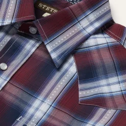 Good Luck Plaid Western Shirt-Stetson Hot