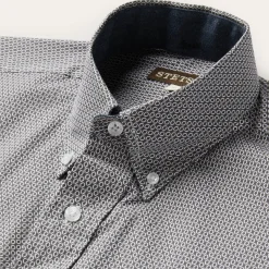 Geo Print Button Front Shirt-Stetson Best