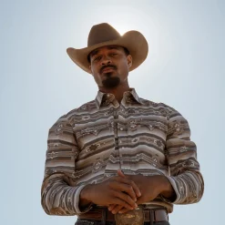 Horizontal Aztec Print Western Shirt-Stetson Best