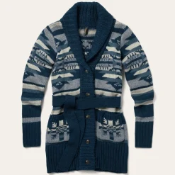 Indigo Aztec Belted Cardigan-Stetson Online