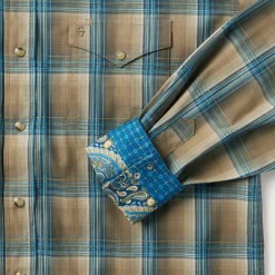 Khaki Ombre Plaid Shirt-Stetson New