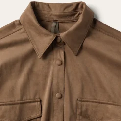 Khaki Suede Western Shirt-Stetson Outlet