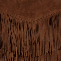 Lamb Suede Fringe Mini Skirt-Stetson