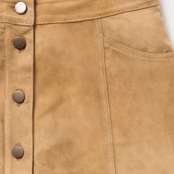 Lamb Suede Gored Skirt-Stetson Best