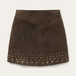 Lamb Suede Skirt with Nailheads-Stetson Discount