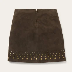 Lamb Suede Skirt with Nailheads-Stetson Discount