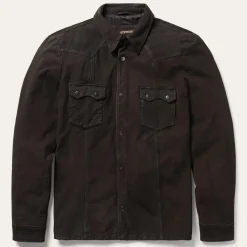 Leather Western Shirt Jacket-Stetson Discount