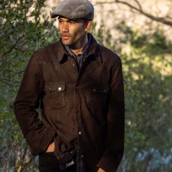 Leather Western Shirt Jacket-Stetson Discount