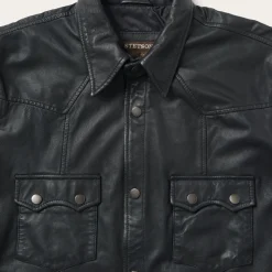 Leather Western Shirt Jacket-Stetson Discount