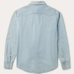 Light Denim Western Shirt-Stetson Sale