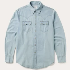 Light Denim Western Shirt-Stetson Outlet