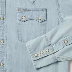 Light Denim Western Shirt-Stetson Outlet