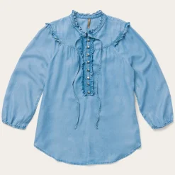 Lightweight Denim Peasant Blouse-Stetson Best
