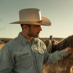 Long-Sleeved Denim Shirt-Stetson Online