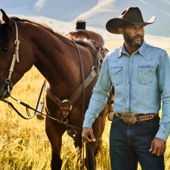 Long-Sleeved Denim Shirt-Stetson Online