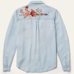 Long-Sleeved Embroidered Blouse-Stetson Clearance