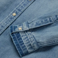 Loose Fit Denim Snap-Front Shirt-Stetson Best