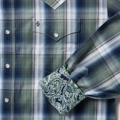 Lucky Diamond Plaid Western Shirt-Stetson New