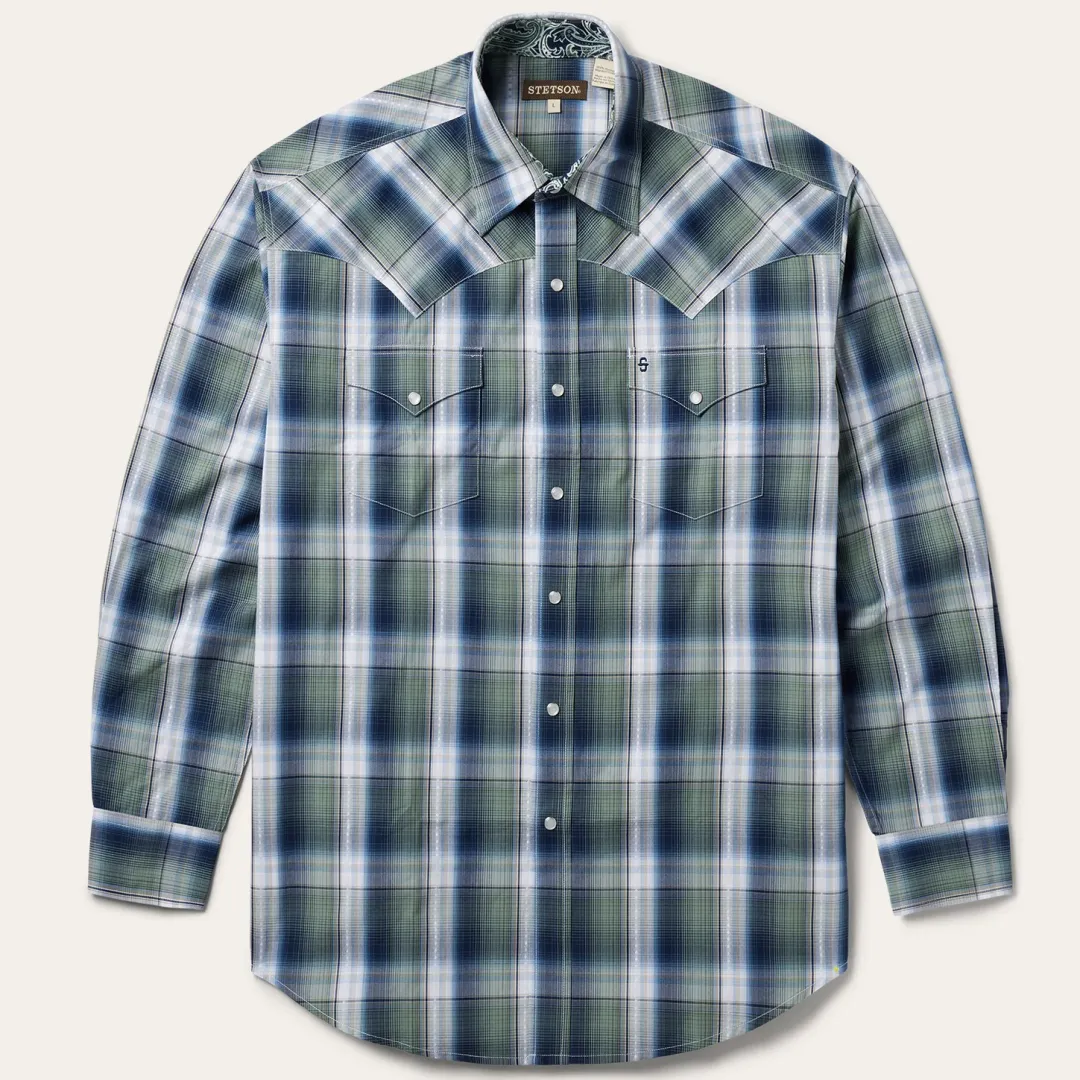 Lucky Diamond Plaid Western Shirt-Stetson Discount