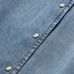 Lyocell Denim Snap Front Blouse-Stetson Sale