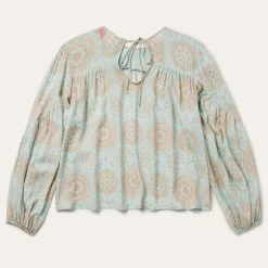 Mandala Print Peasant Blouse-Stetson Sale