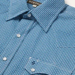 Micro Print Western Shirt-Stetson Outlet