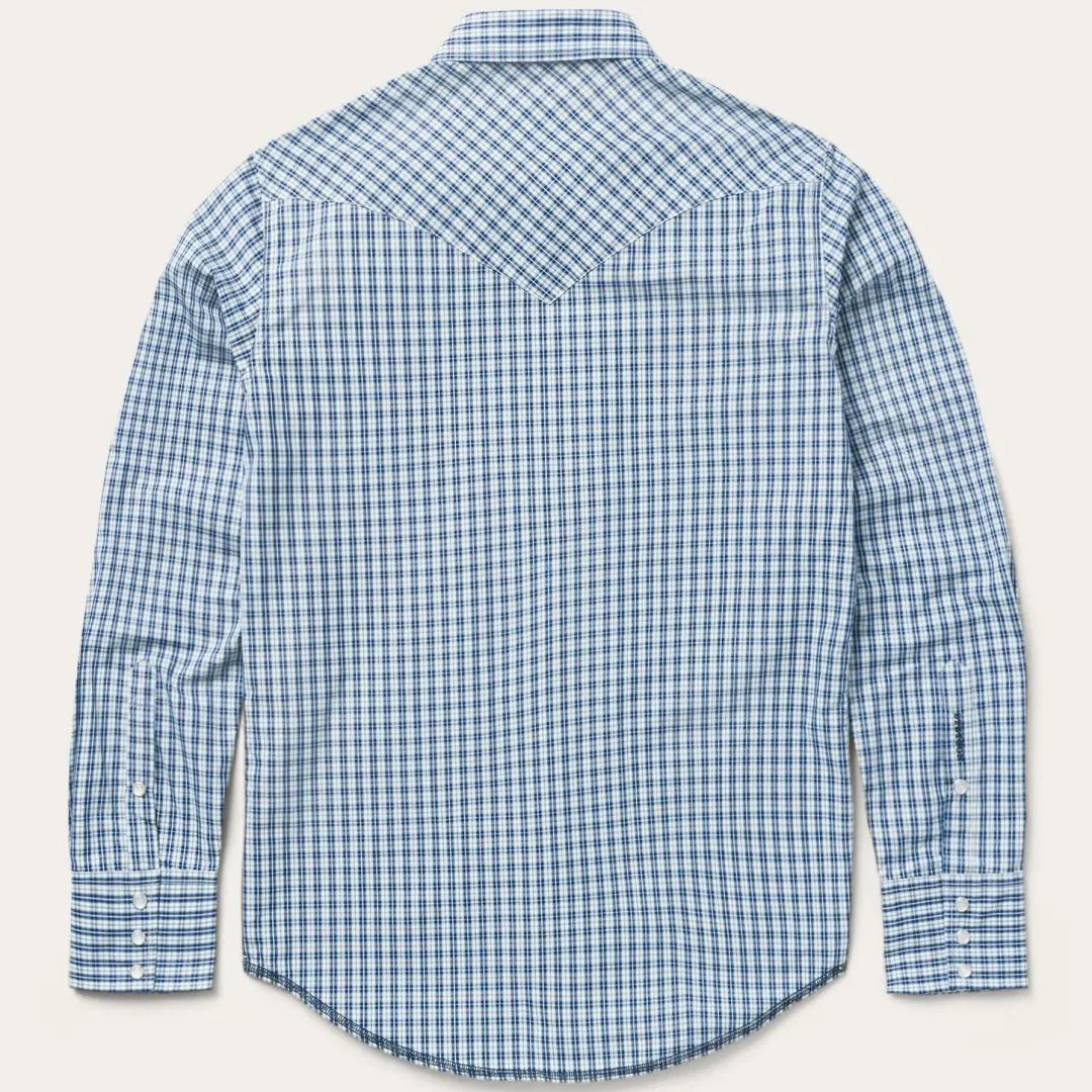 Modern Snap Front Shirt in Mini Check-Stetson Online