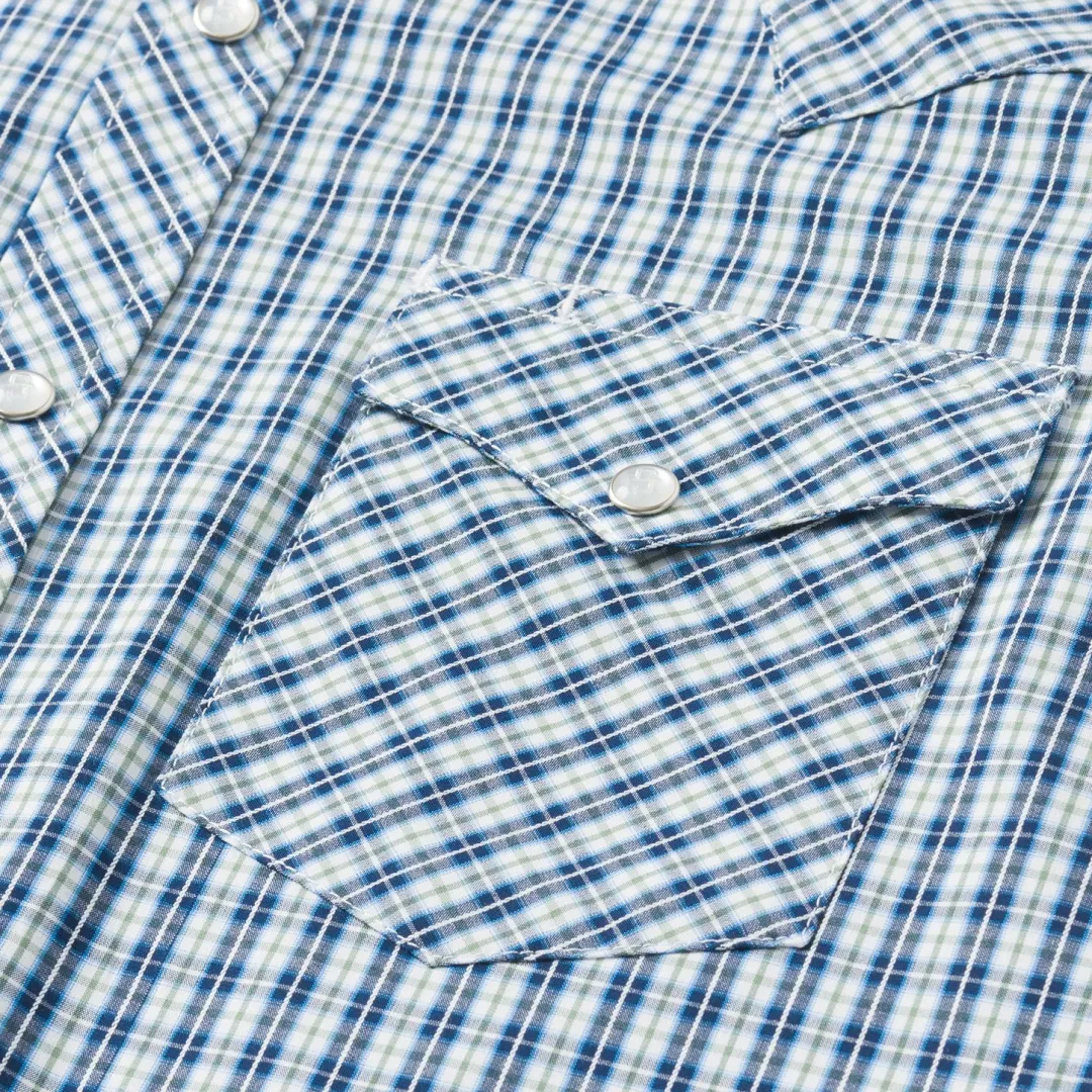 Modern Snap Front Shirt in Mini Check-Stetson Online