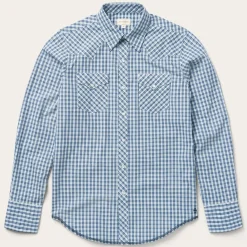 Modern Snap Front Shirt in Mini Check-Stetson Discount