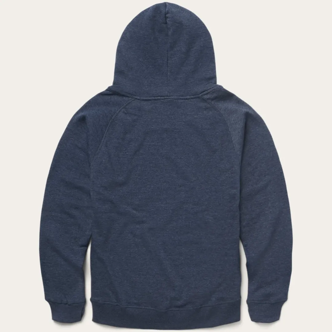 Navy Heather Fleece Knit Hooded Sweatshirt-Stetson Discount