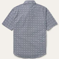 Navy Print Short Sleeve Western Shirt-Stetson Sale