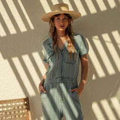 Notch Collar Jumpsuit-Stetson Hot