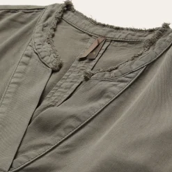 Olive Lyocell Twill Peasant Top-Stetson Sale