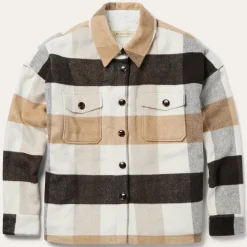 Oversize Plaid Shirt Jacket-Stetson Clearance