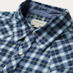 Plaid Twill Dobby Western Shirt-Stetson Outlet