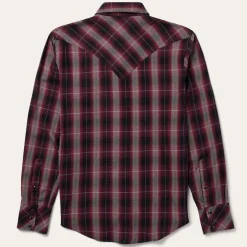 Marl Plaid Western Shirt-Stetson Hot